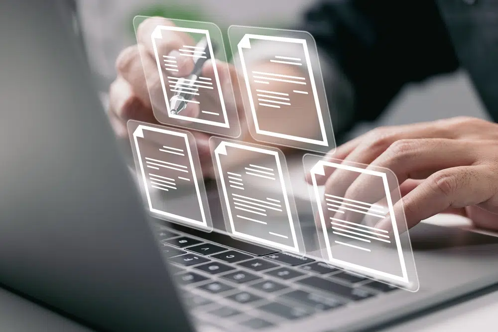 this image shows digital documents to depict MyWebAdvantage's digital audit checklist