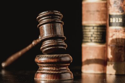 Judge gavel and law books