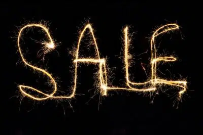 Sale written in lights