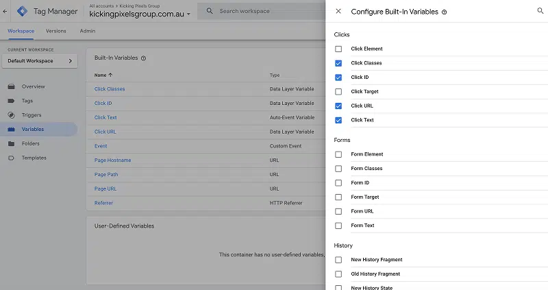 Configuring Click Classes in GTM