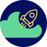 Icon depicting fast website hosting