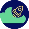Icon depicting fast website hosting