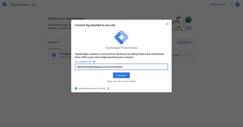 Google Tag Manager - Testing Tag Screen