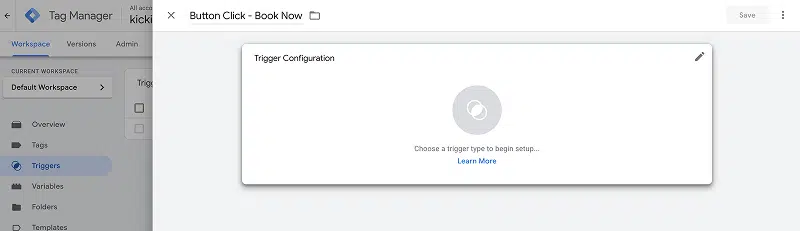 GTM Configure Trigger Screen