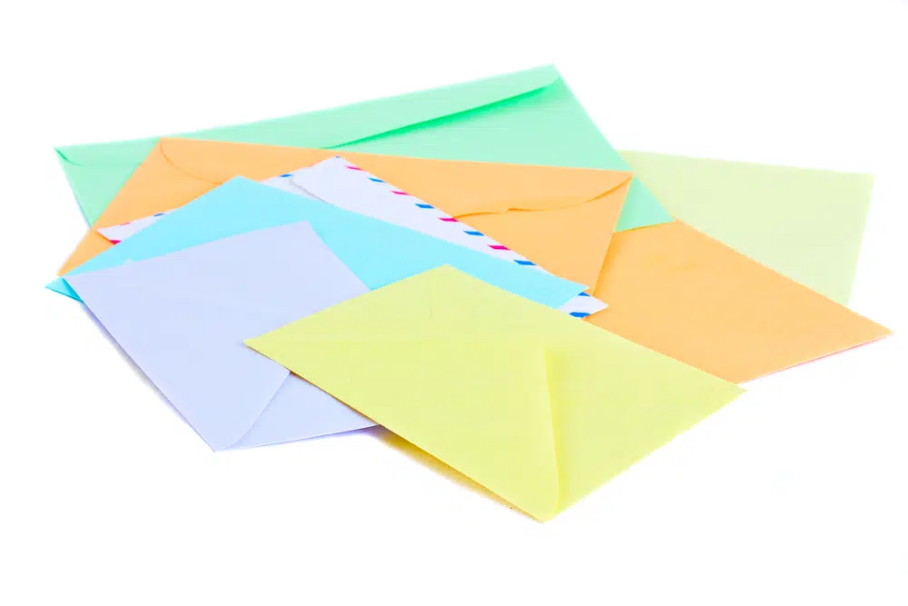 Lots of colourful envelopes