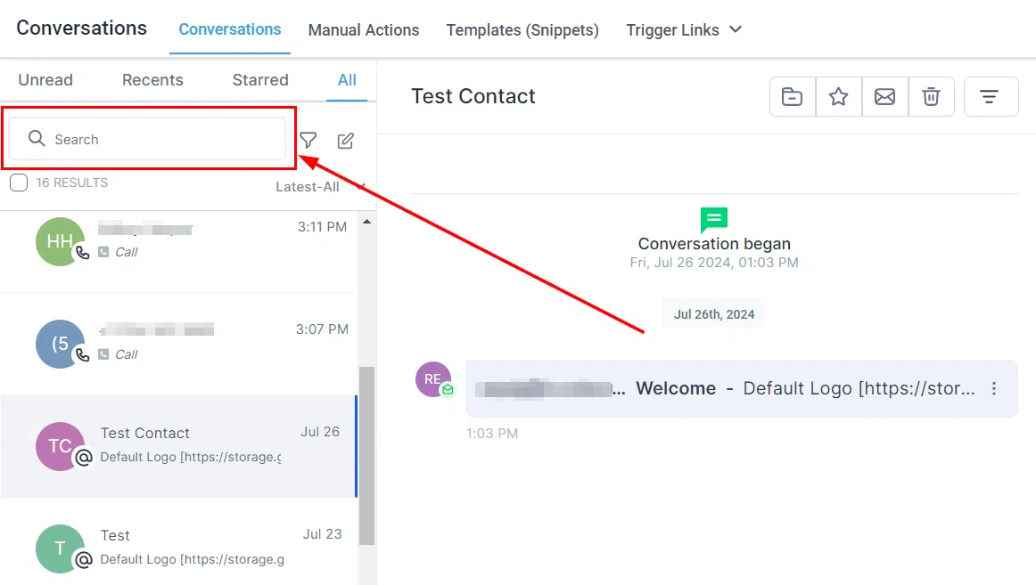 Growth360 Conversations - search bar
