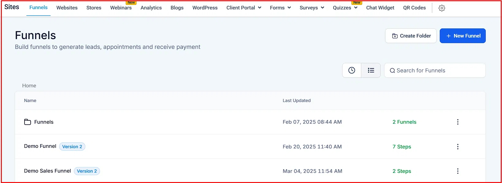 Growth360 Sites section