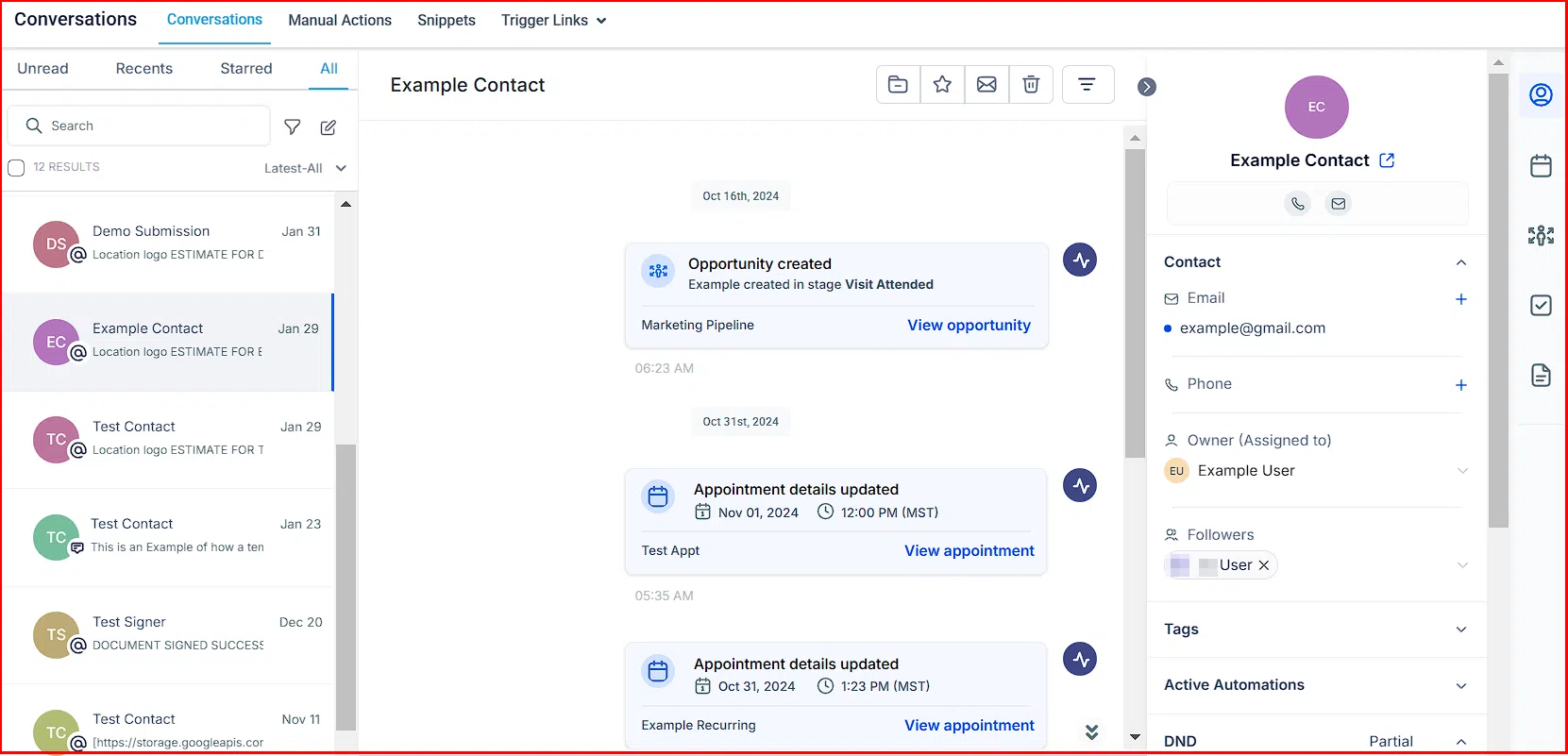 Growth360 Conversations view