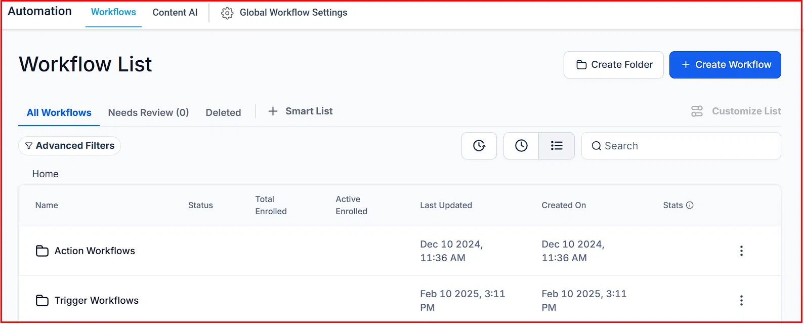 Growth360 Automation workflows