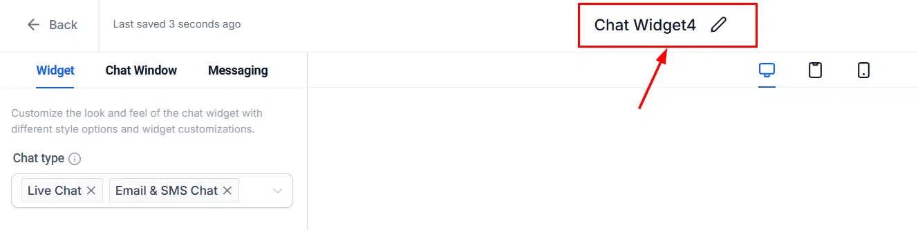 Growth360 All-in-One Chat Widget - setting widget name