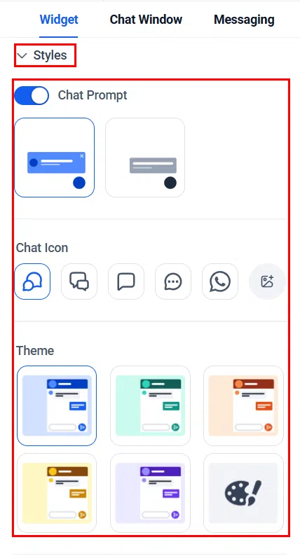 Growth360 All-in-One Chat Widget - style and colour settings