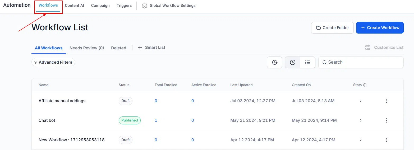 Growth360 Automations - workflows overview
