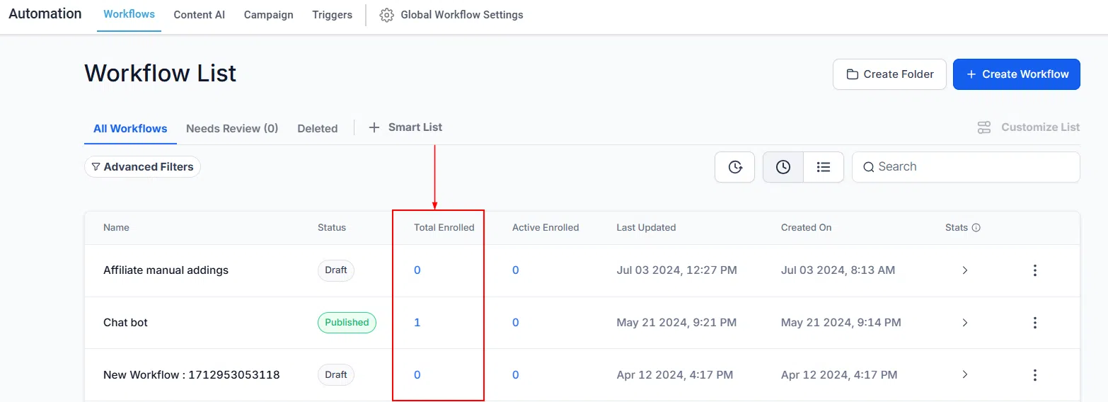 Growth360 Automations - workflow dates