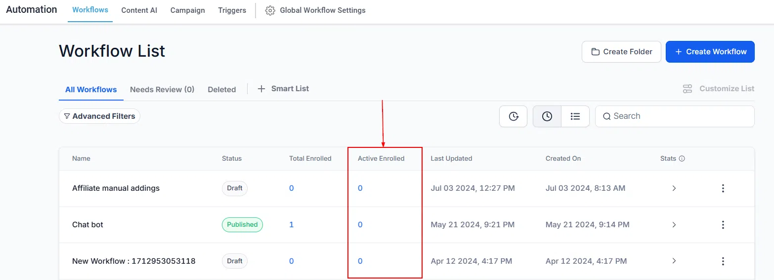 Growth360 Automations - workflow last updated