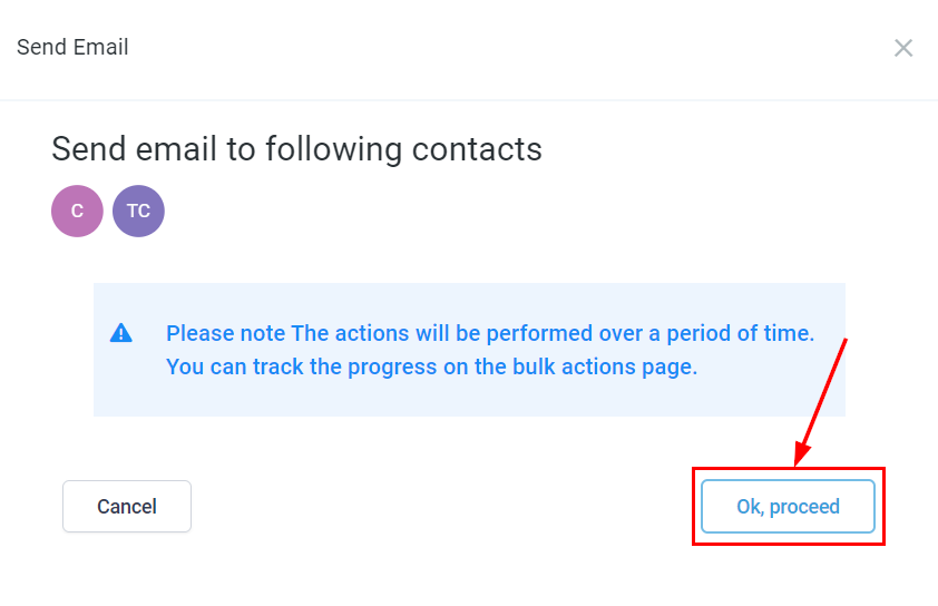 Proceed with Bulk Email