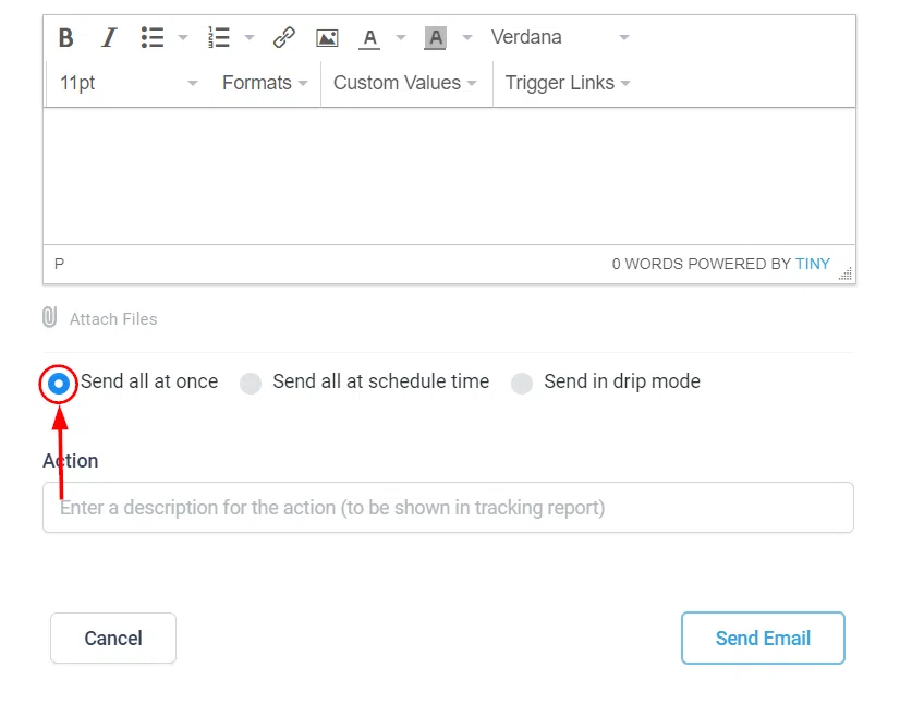 Send email all at once