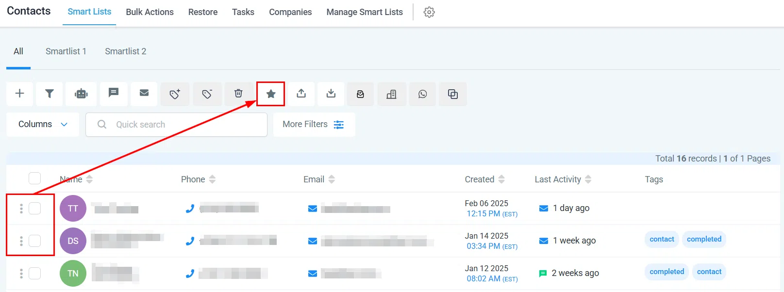 Send Review Requests button