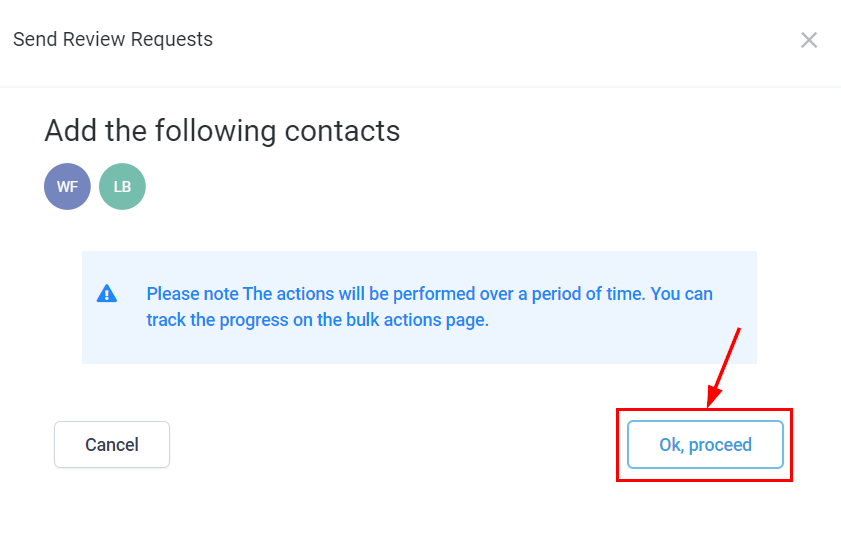 Proceed with review requests