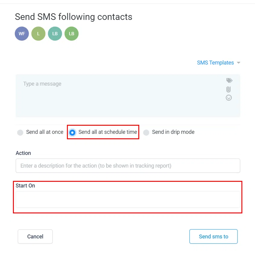 Scheduled time option