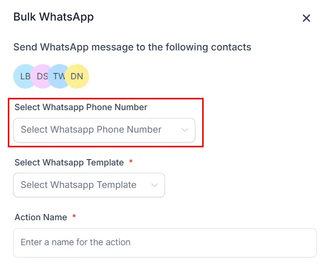 Select WhatsApp phone number