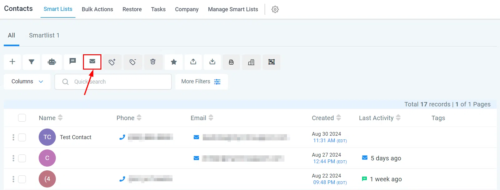 Send Email button
