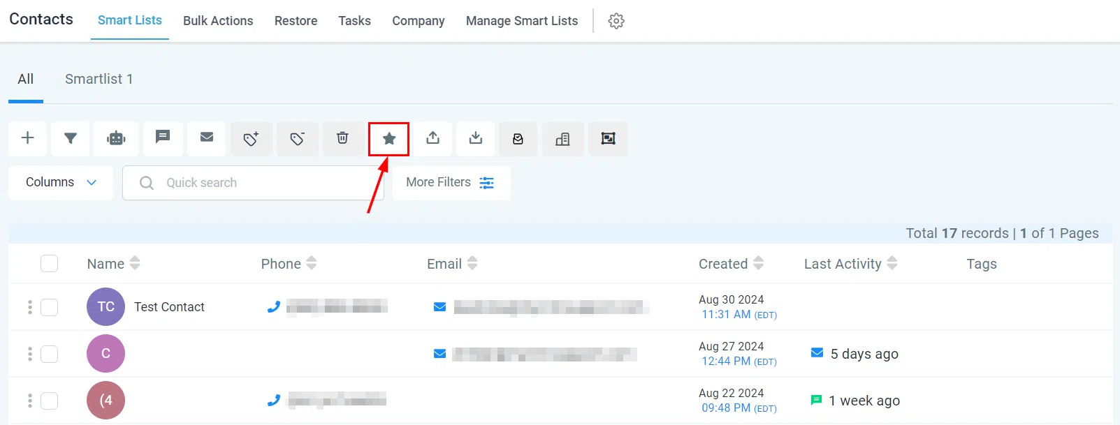 Send Review Request button