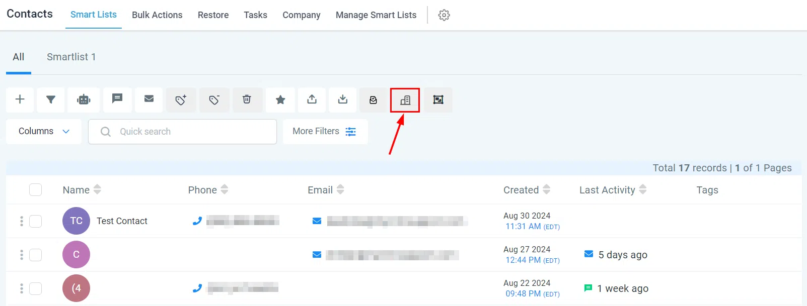 Add to Company button