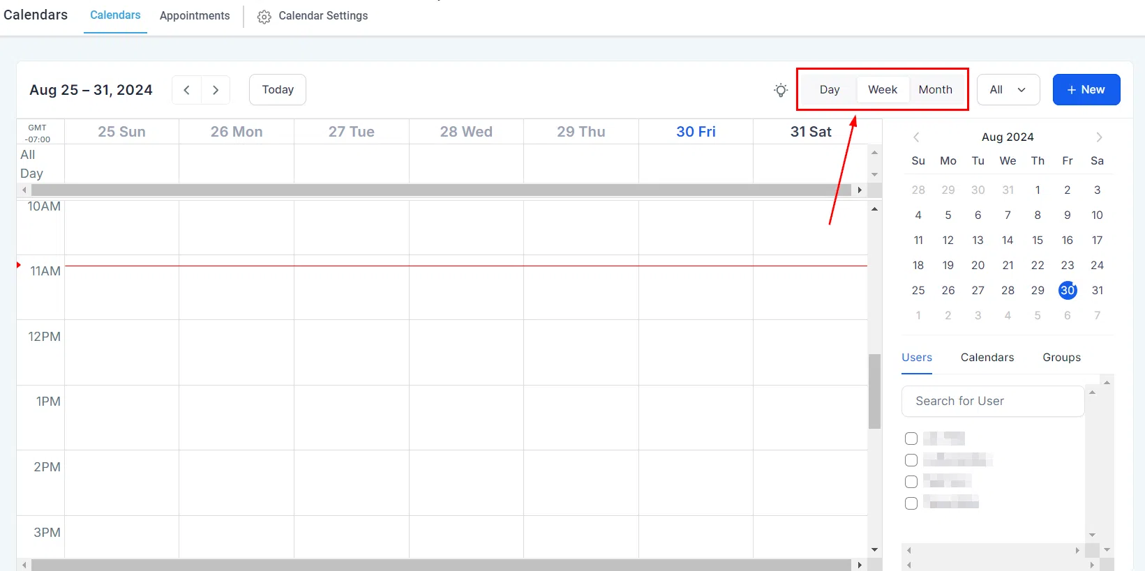 Growth360 Calendars - change date range