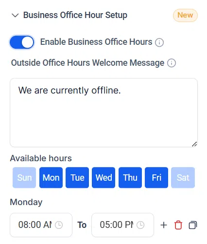 Growth360 Chat Widget settings - screenshot 30