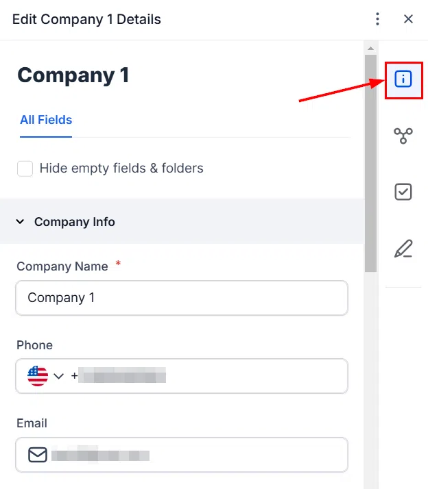 Growth360 Companies - details tab