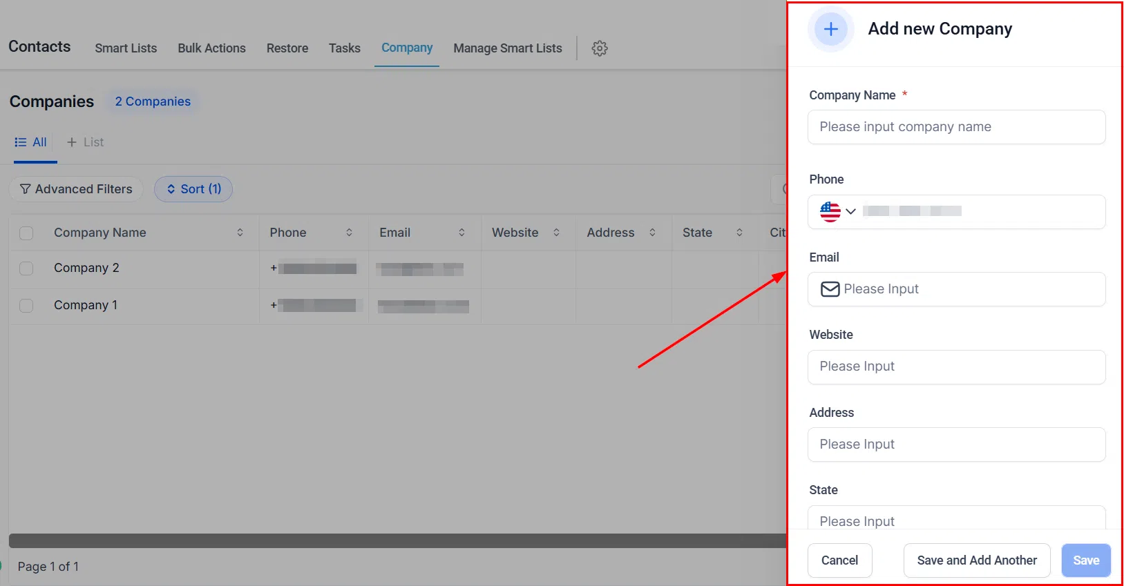 Growth360 Companies - new company form