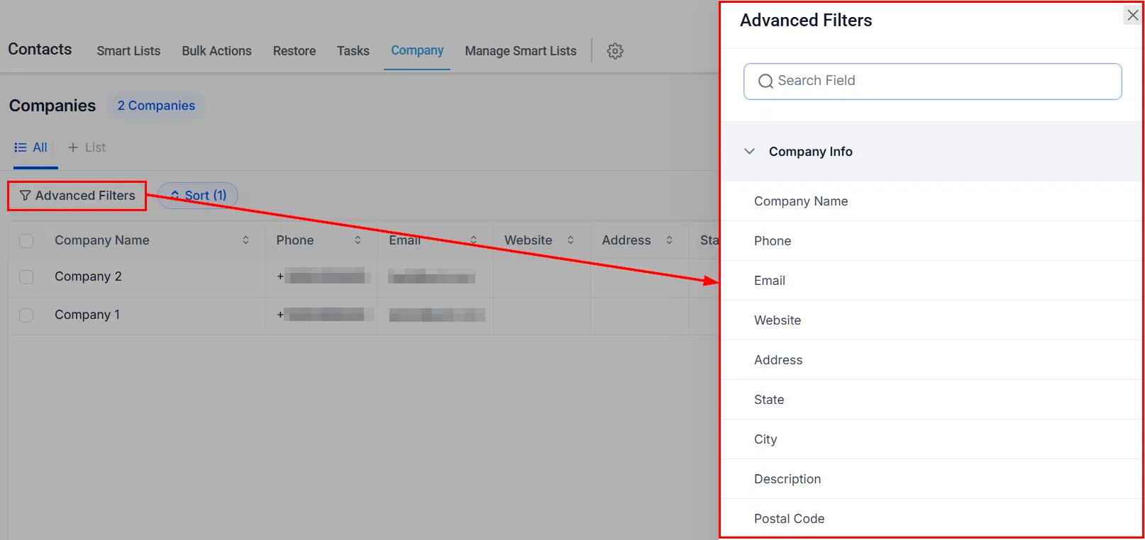 Growth360 Companies - filters
