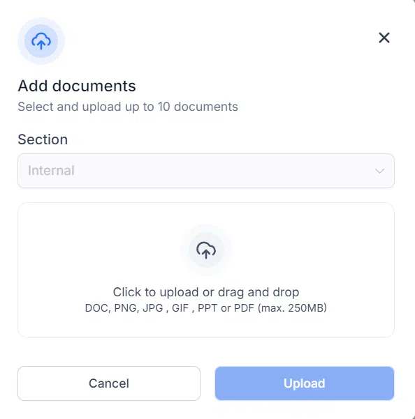Growth360 Contact Files - add document