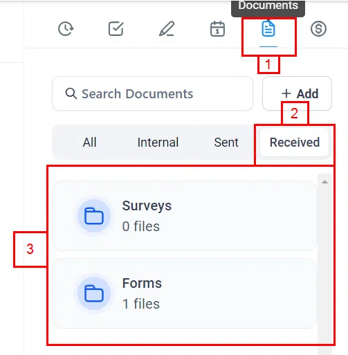Growth360 Contact Files - document icon received panel