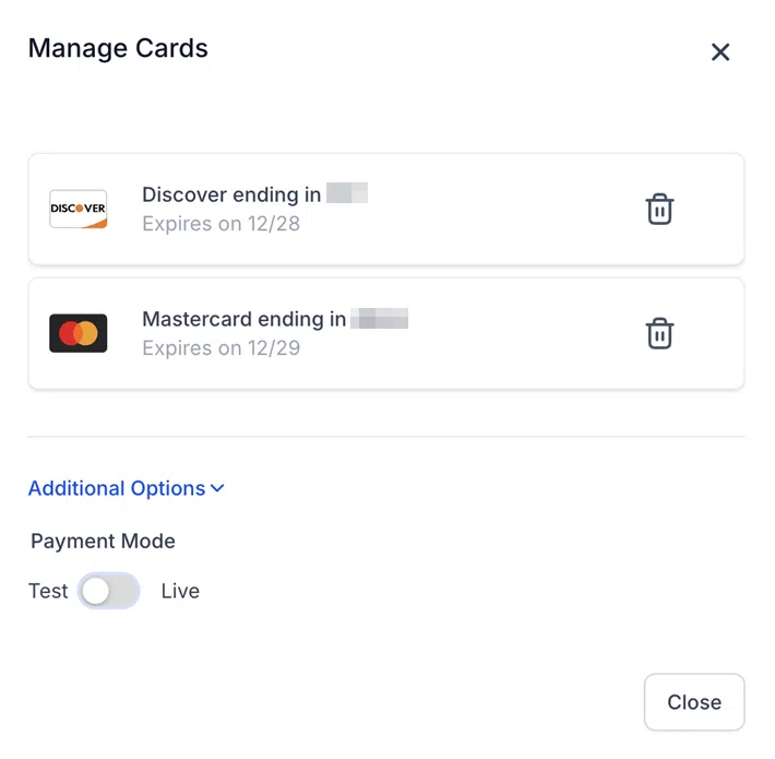 Growth360 Contact Information Panel - manage cards