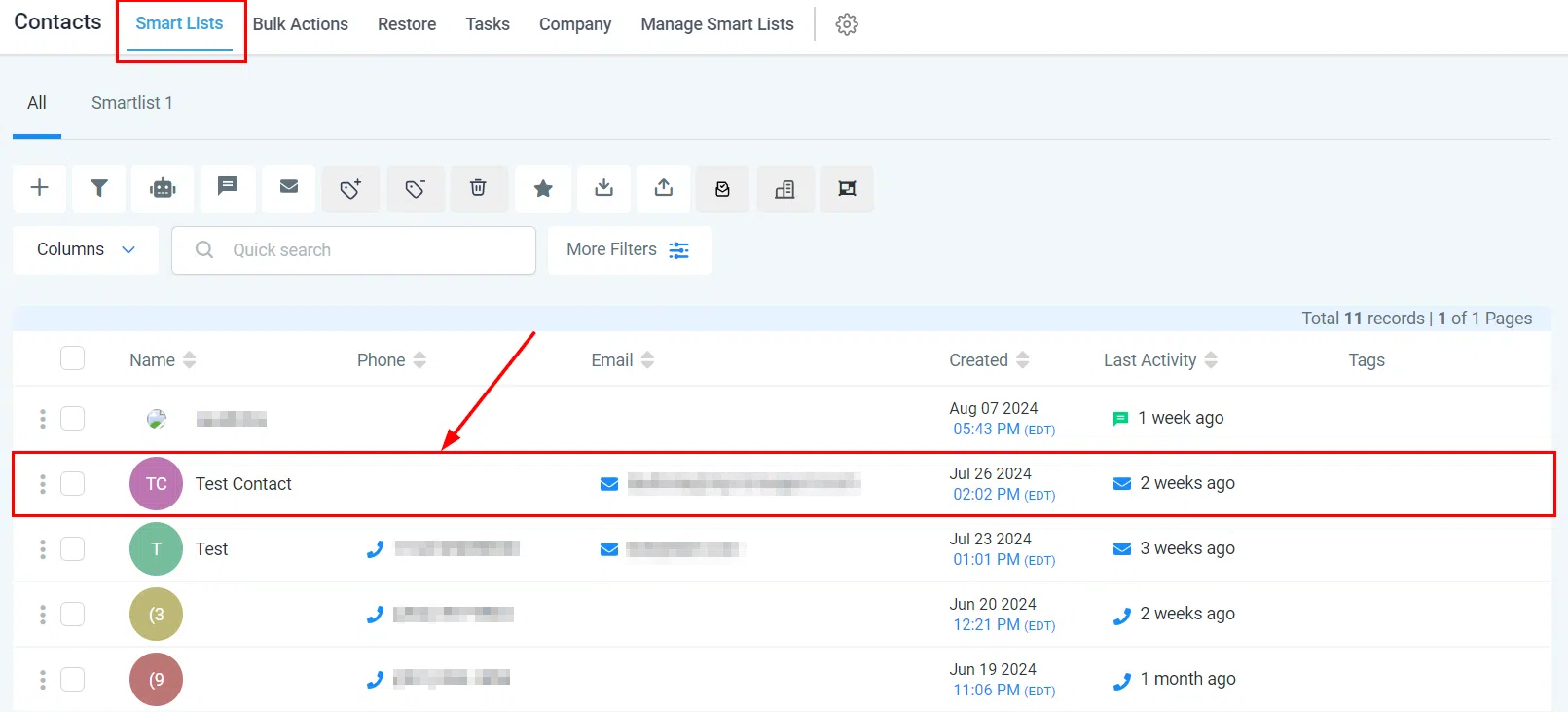 Growth360 Contact - contact tags section