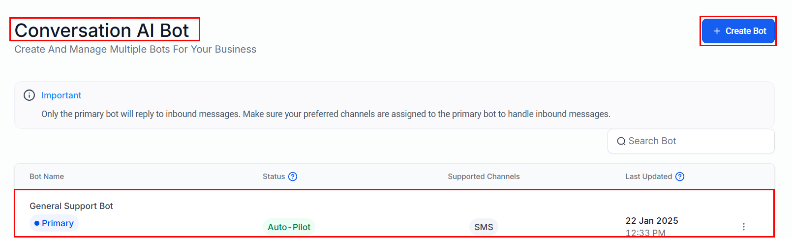 Growth360 Conversation AI - settings navigation