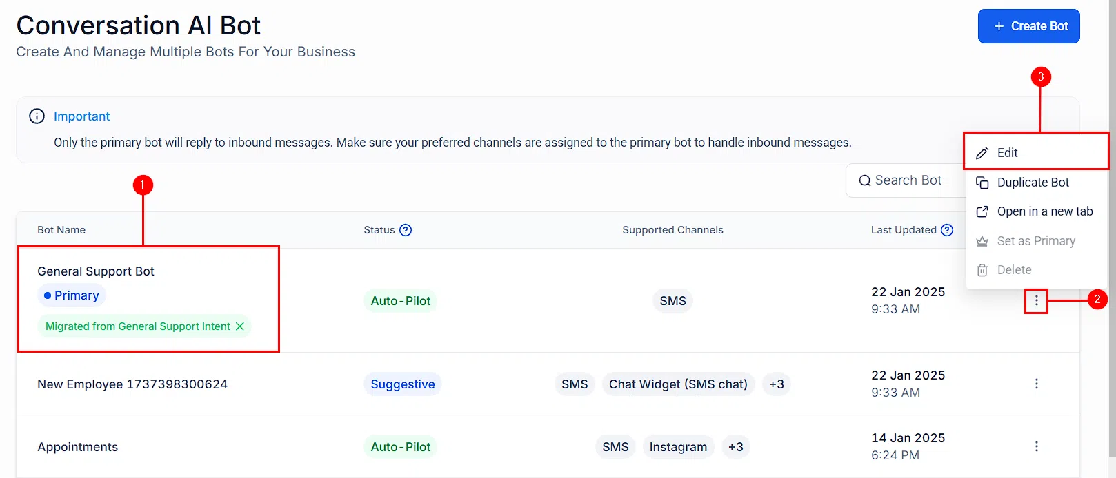 Growth360 Conversation AI - Stop Bot option in Bot Goals