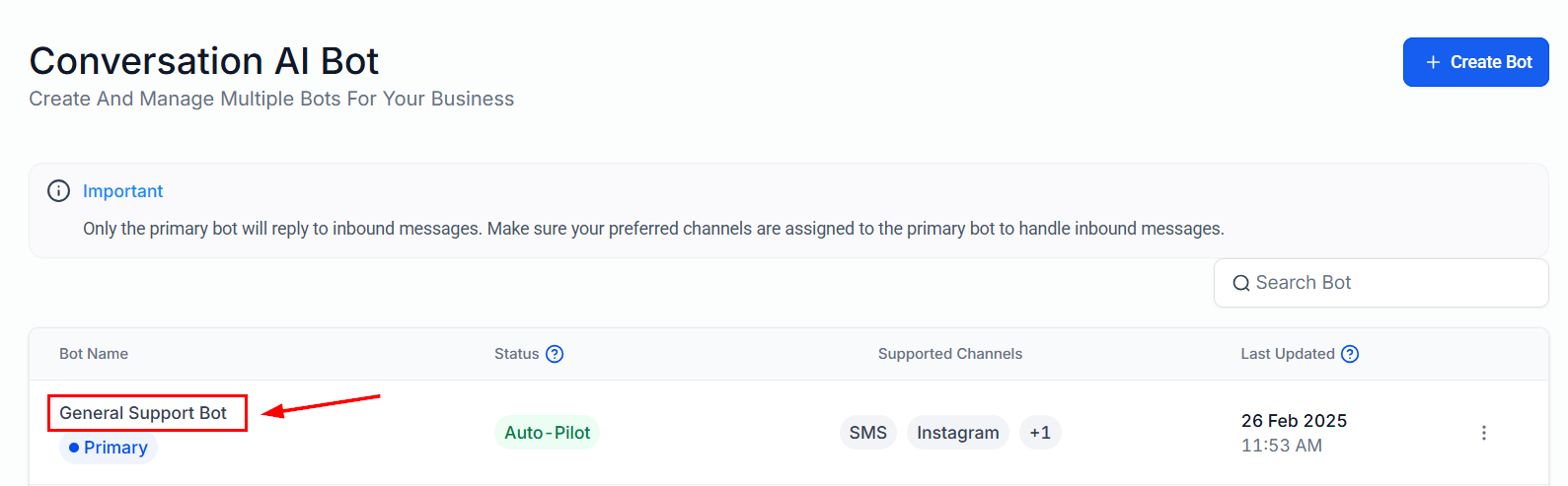 Growth360 Conversation AI - navigating to the dashboard