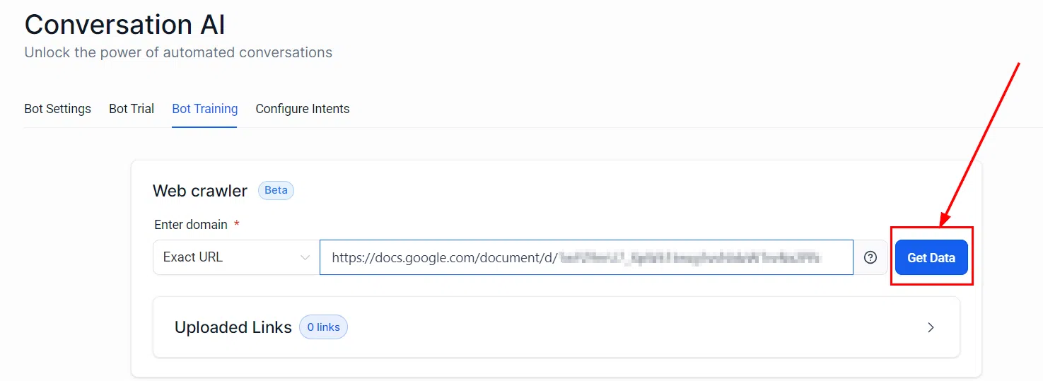 Growth360 Conversation AI - getting data from Google Docs