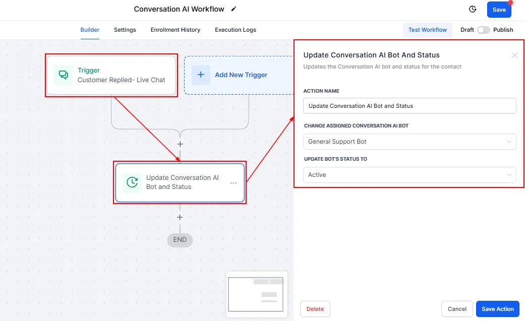Growth360 Conversation AI - non-primary bot in workflow
