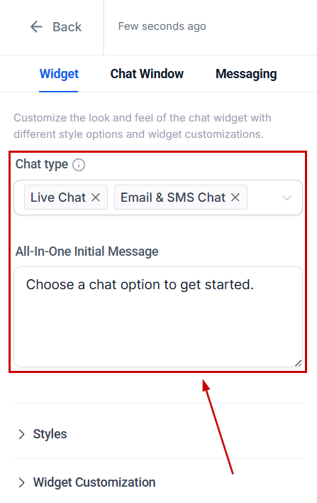 Growth360 Chat Widget - widget appearance settings