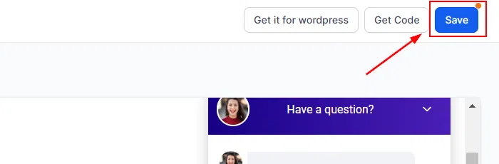 Growth360 Chat Widget - widget saved confirmation