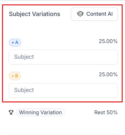 Growth360 A/B Test - Subject line variations