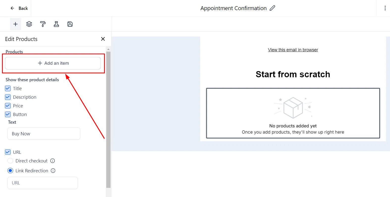 Growth360 Product Element - Add Item