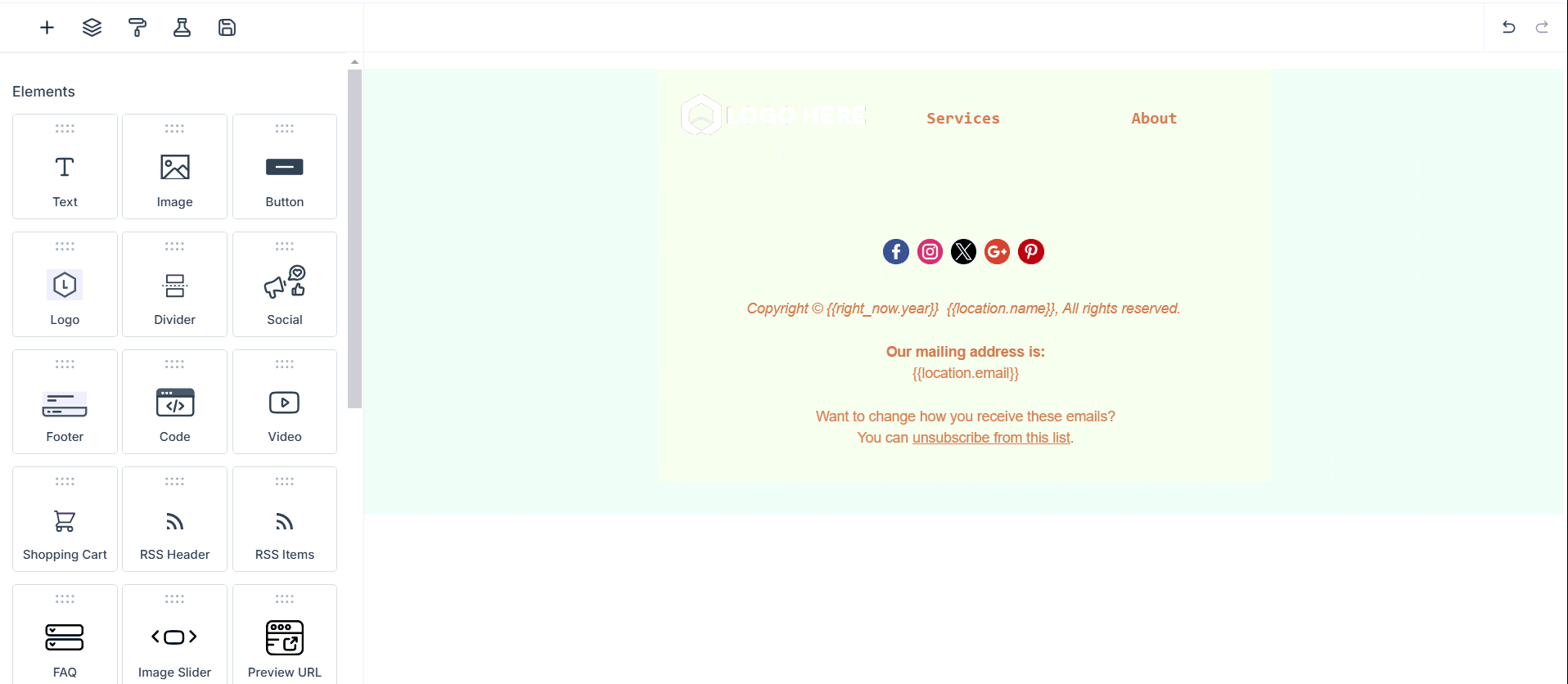 Growth360 Email Builder - Form element in builder