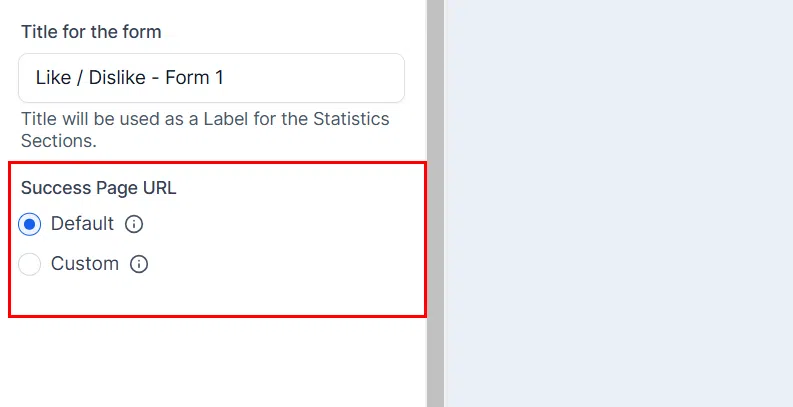 Growth360 Form Element - URL redirect field