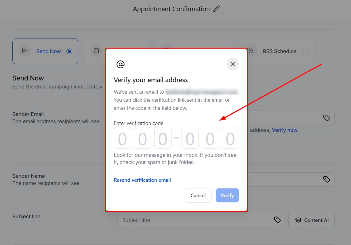 Growth360 Email Verification - OTP entry field