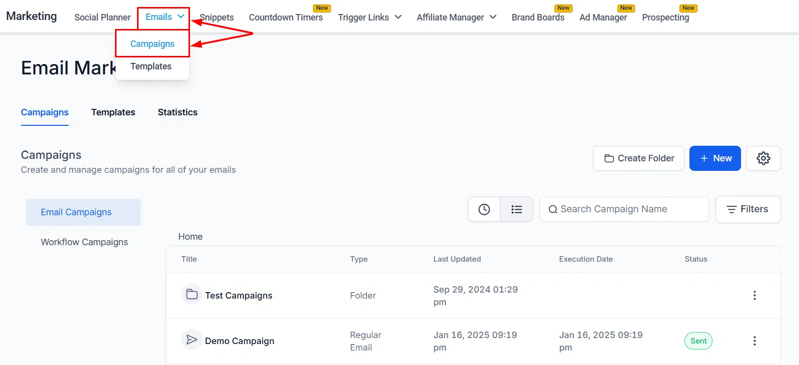 Growth360 Email Campaigns - campaign with Resend option