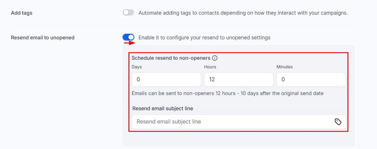 Growth360 Email Campaign - resend confirmation screen